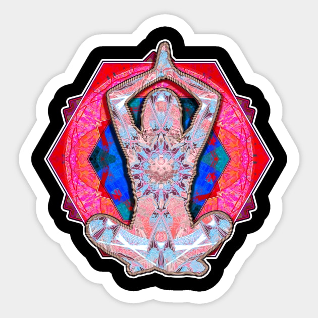 Yoga Patterns Red And Blue Sticker by crunchysqueak